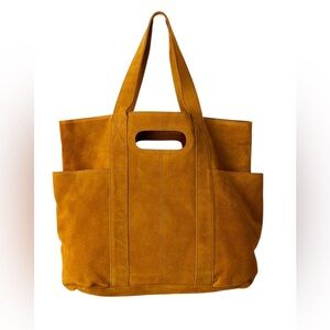 NWT-Free People 100% Suede Tote in Saddle